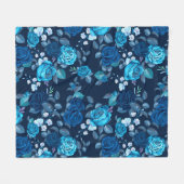 Florence blauw roos fleece deken (Voorkant (Horizontaal))