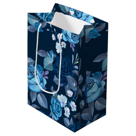 Florence blauw roos medium cadeauzakje (Voorkant Gekanteld)