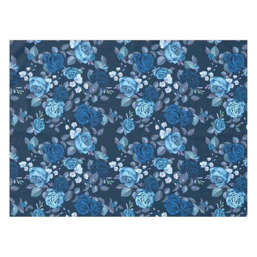 Florence  blauw roos tafelkleed (Voorkant (Horizontaal))