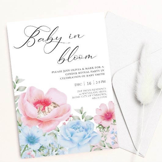 Florence blauw roze waterverf gender onthullen uit kaart