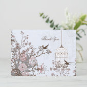 Florence blauwe vogelkooi, liefdesvogels Dank je w Kaart (Staand voorkant)