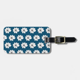 Florence blauwgroen blauw patroon bagagelabel