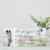 FLORENCE Boarding Pass Destination Wedding QR code Kaart (Staand voorkant)