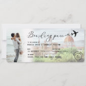 FLORENCE Boarding Pass Destination Wedding QR code Kaart (Voorkant)