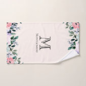 Florence Border Monogram roze en Paarse Waterverf Bad Handdoek (Handdoek)