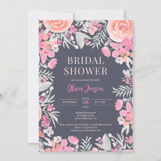 Florence botanical garden roze perzik vrijgezellen kaart (Voorkant)