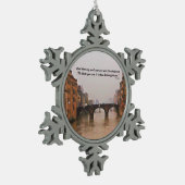 Florence Bridge met Love Quote Tin Sneeuwvlok Ornament (Links)
