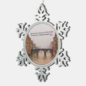 Florence Bridge met Love Quote Tin Sneeuwvlok Ornament (Rechts)