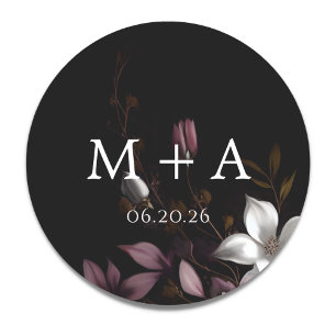 Florence Bruiloft Monogram Ronde Sticker