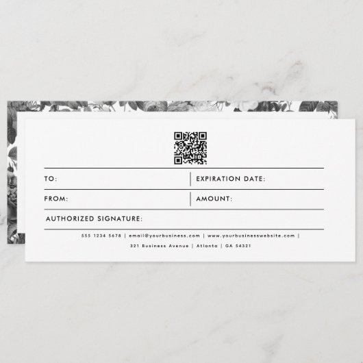 Florence Business Logo QR Code Cadeaubon (Voorkant / Achterkant)