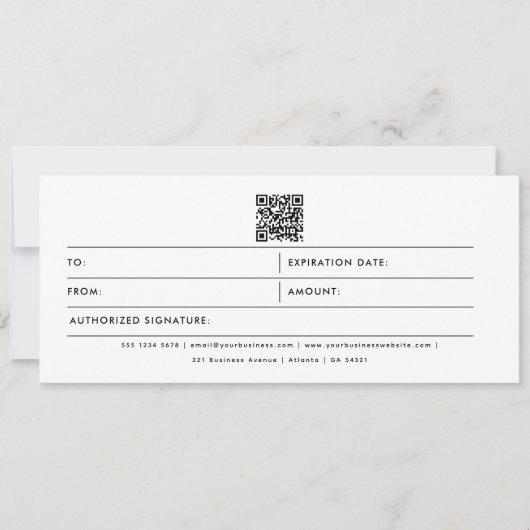 Florence Business Logo QR Code Cadeaubon (Voorkant)