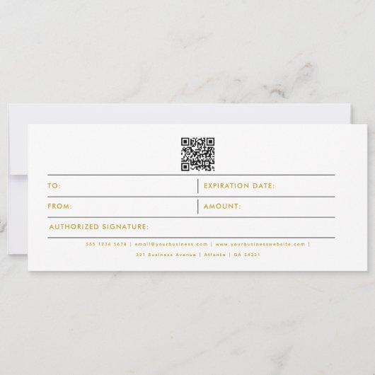 Florence Business Logo QR Code Cadeaubon (Voorkant)