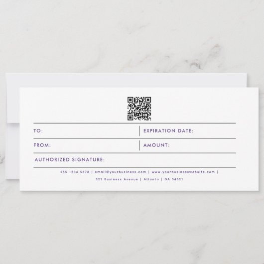 Florence Business Logo QR Code Cadeaubon (Voorkant)