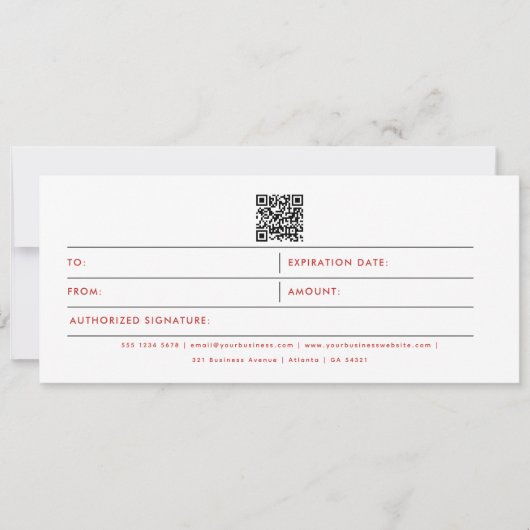 Florence Business Logo QR Code Cadeaubon (Voorkant)
