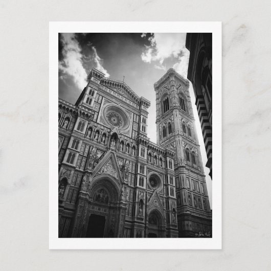 Florence Cathedraal, zwart-wit Briefkaart (Voorkant)