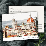 Florence Cathedral Italië Waterverf Italiaans reiz Briefkaart<br><div class="desc">Als je nog een aanpassing nodig hebt,  kun je me gratis een e-mail sturen op yellowfebstudio@gmail.com of via Zazzle.</div>