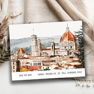 Florence Cathedral Italië Waterverf sparen de datu Briefkaart