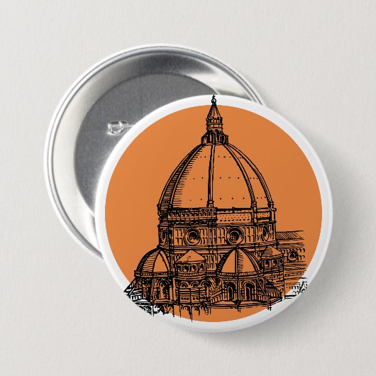 Florence Cathedral Ronde Button 7,6 Cm (Voorkant /achterkant)