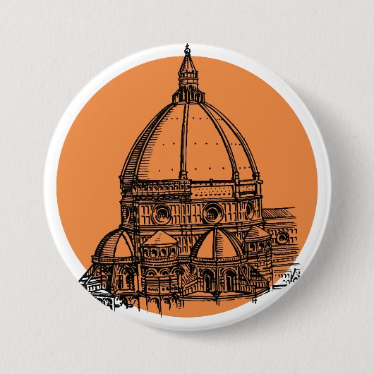Florence Cathedral Ronde Button 7,6 Cm (Voorkant)
