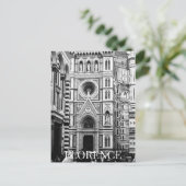 Florence Cathedral + Toeristen Italië BW Briefkaart (Staand voorkant)