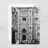 Florence Cathedral + Toeristen Italië BW Briefkaart (Voorkant / Achterkant)