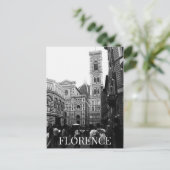 Florence Cathedral + Toeristen Italië (BW) Briefkaart (Staand voorkant)
