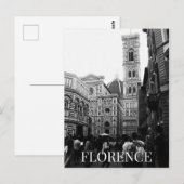 Florence Cathedral + Toeristen Italië (BW) Briefkaart (Voorkant / Achterkant)