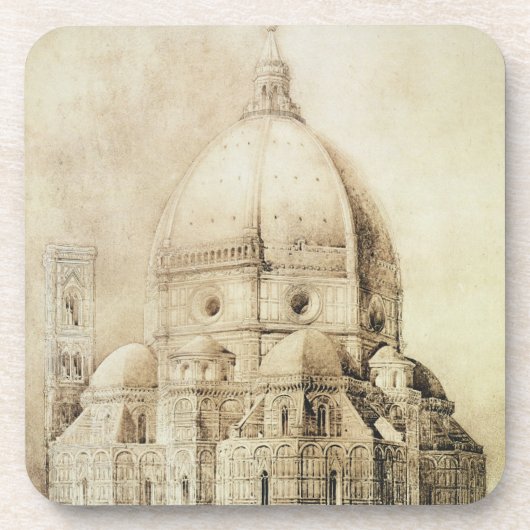 Florence Cathedral uit het oosten, uit 'Fragmenten Bier Onderzetter (Voorkant)