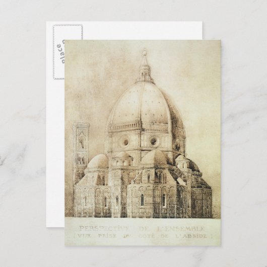 Florence Cathedral uit het oosten, uit 'Fragmenten Briefkaart (Voorkant / Achterkant)