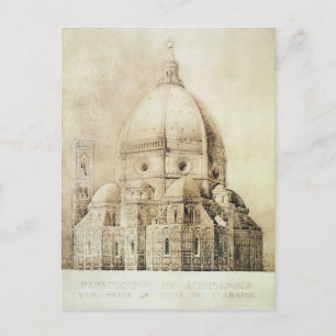 Florence Cathedral uit het oosten, uit 'Fragmenten Briefkaart