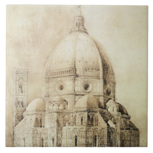 Florence Cathedral uit het oosten, uit 'Fragmenten Tegeltje