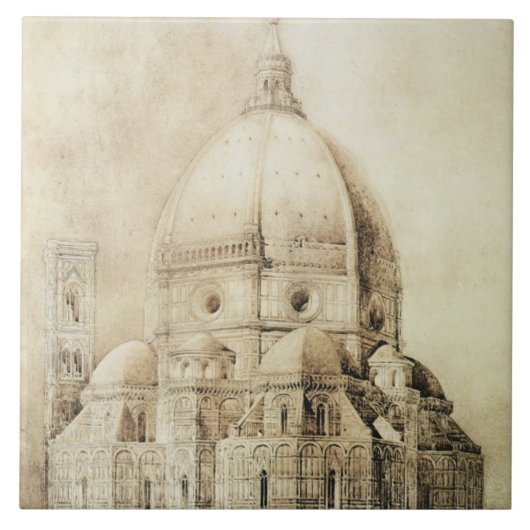 Florence Cathedral uit het oosten, uit 'Fragmenten Tegeltje (Voorkant)