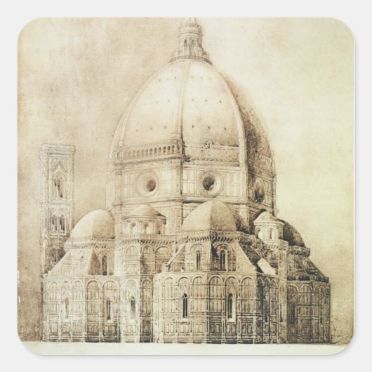 Florence Cathedral uit het oosten, uit 'Fragmenten Vierkante Sticker (Voorkant)
