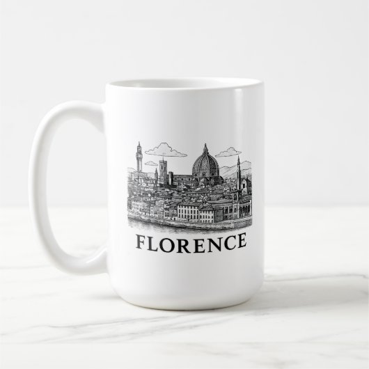 Florence Cityscape – Duomo Cathedral Line Art Koffiemok (Links)