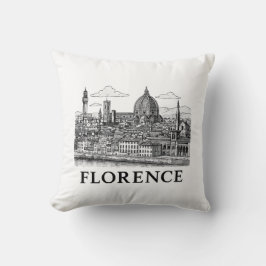 Florence Cityscape – Duomo Cathedral Line Art Kussen