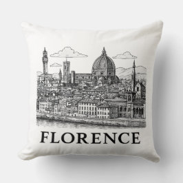 Florence Cityscape – Duomo Cathedral Line Art Kussen