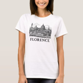 Florence Cityscape – Duomo Cathedral Line Art T-shirt