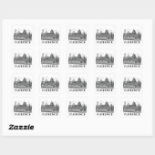 Florence Cityscape – Duomo Cathedral Line Art Vierkante Sticker (Vel)