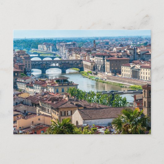 Florence cityscape - Ponte Vecchio over de Arno Briefkaart (Voorkant)