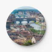 Florence cityscape - Ponte Vecchio over de Arno Papieren Bordje (Voorkant)