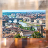 Florence cityscape - Ponte Vecchio over de Arno Raamsticker (Vel 2)