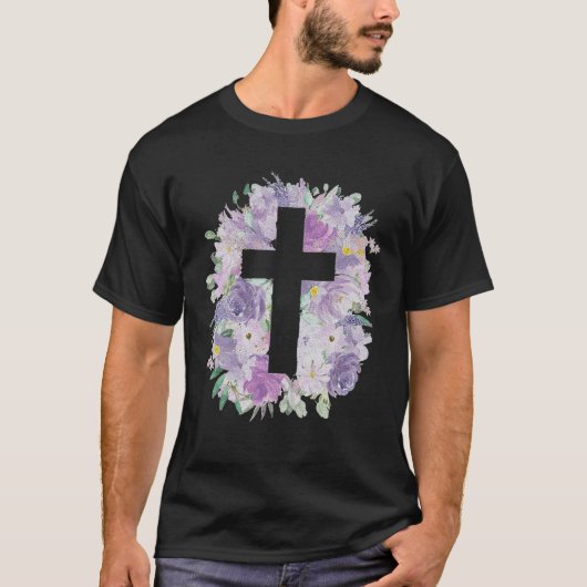 Florence Cross Happy Easter Day Flower Lover for W T-shirt (Voorkant)