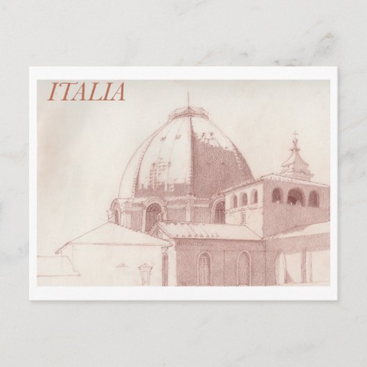 Florence daken vintage reizen briefkaart (Voorkant)