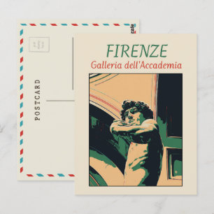 Florence David Michelangelo illustreert Italië Pos Briefkaart