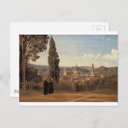 Florence, de Boboli-tuinen van Camille Corot Briefkaart (Voorkant / Achterkant)