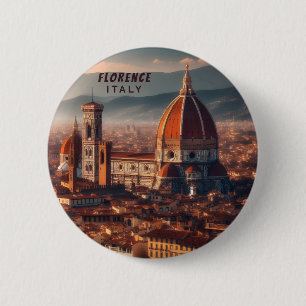 Florence Domus Santa Maria del Fiore Italië Reizen Ronde Button 5,7 Cm