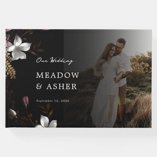 Florence Donker Bloemen en Foto Bruiloft Gastenboek (Voorkant)