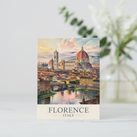 Florence Duomo kathedraal Waterverf Reizen Briefkaart (Staand voorkant)