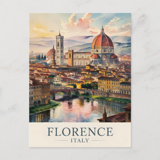 Florence Duomo kathedraal Waterverf Reizen Briefkaart (Voorkant)