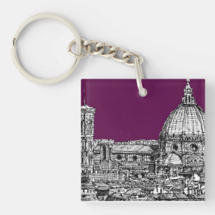 Florence duomo paars sleutelhanger
